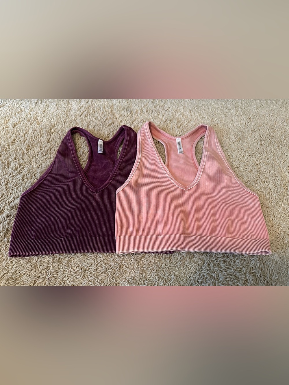 NWOT ZENANA MINERAL WASHED BRALETTES